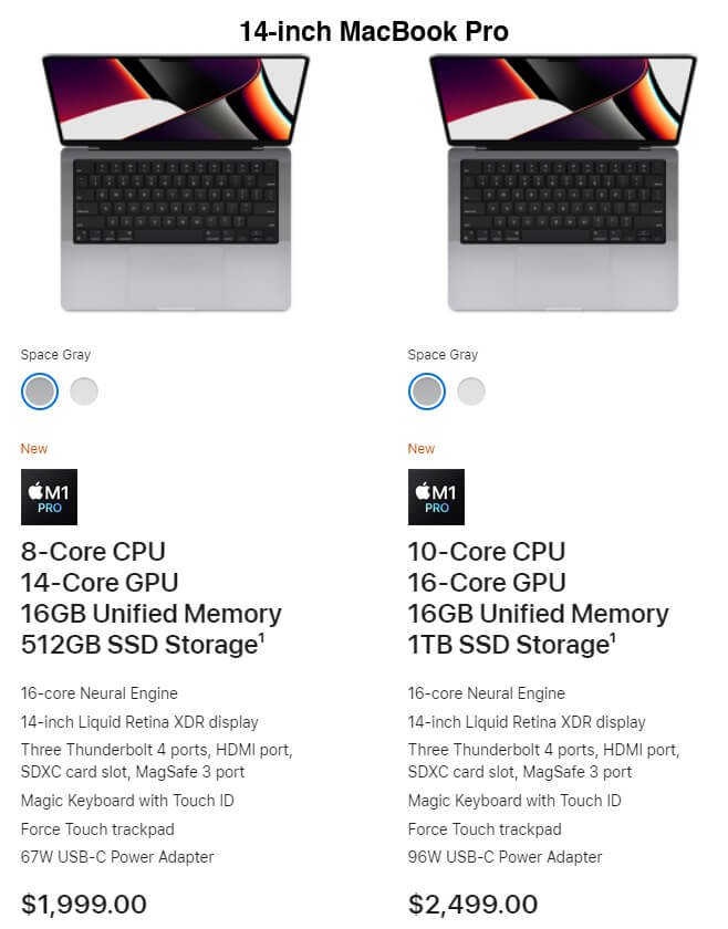 14 inch macbook pro price