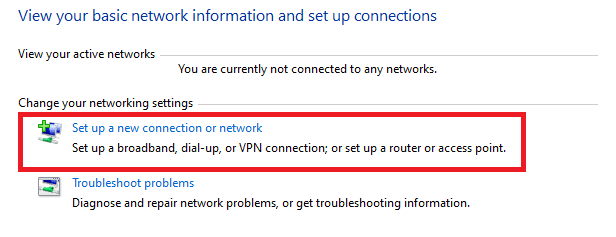 Windows 10 Network and sharing center