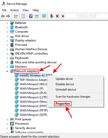 Windows device manager network adapter