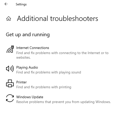 Audio troubleshooter Windows 10