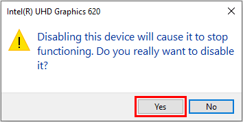 disable device warning