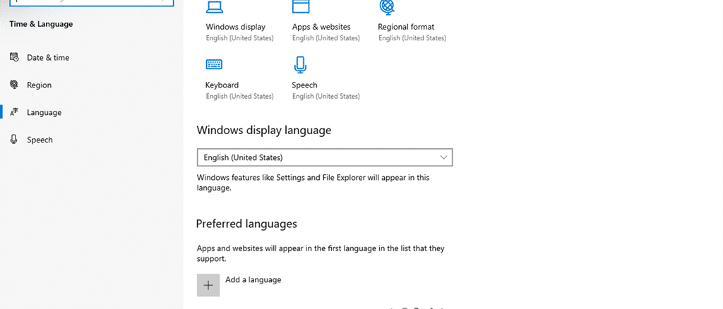 How to change language on Windows 10