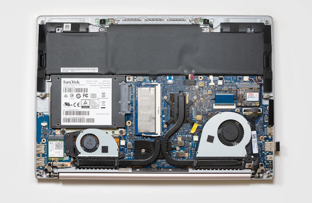 Laptop tear down cooling system