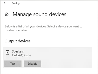 Manage sound devices