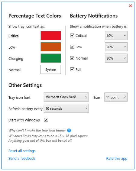 Microsoft Battery Percentage Icon