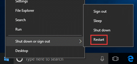 Reboot using Windows Start icon 2