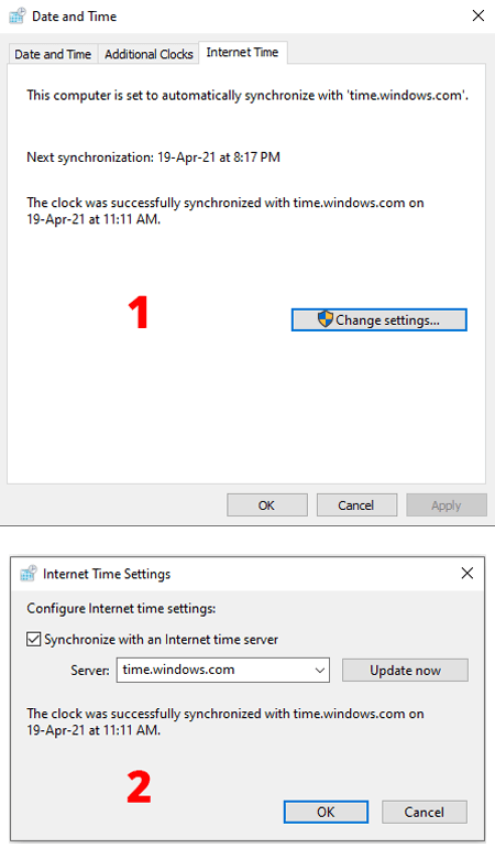 Synchronize Windows 10 Time and Date to An Internet Time Server