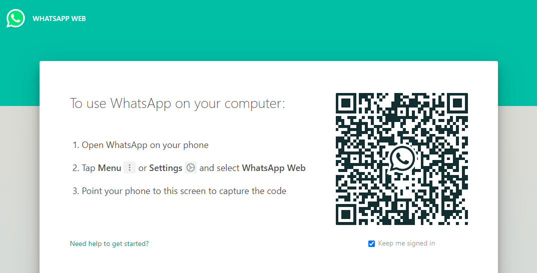 Whatsapp web desktop home
