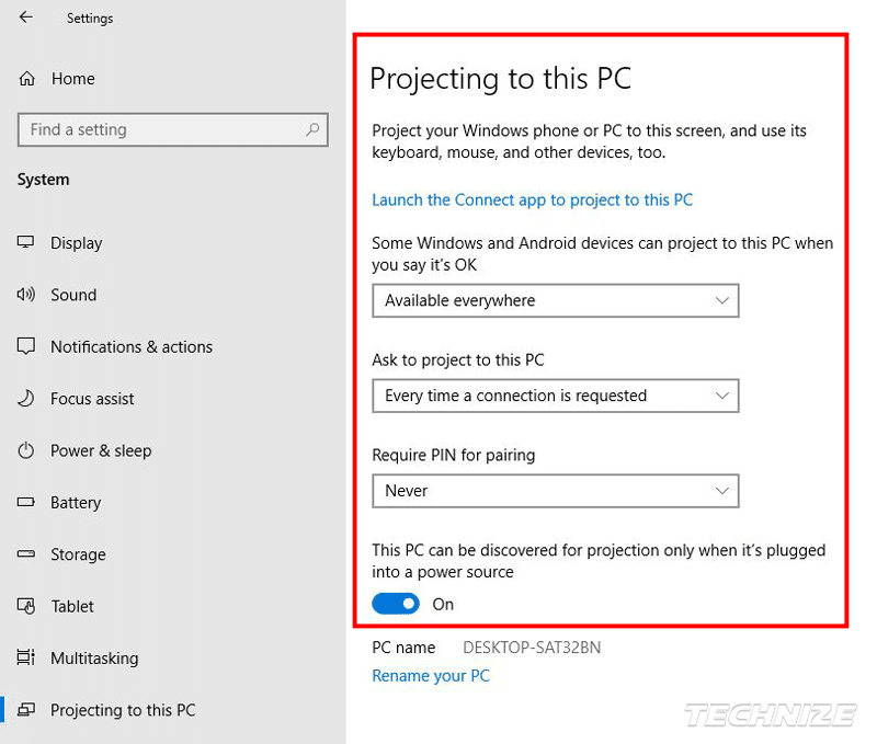 Windows-projecting-to-PC-settings