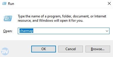 How to open character map windows run